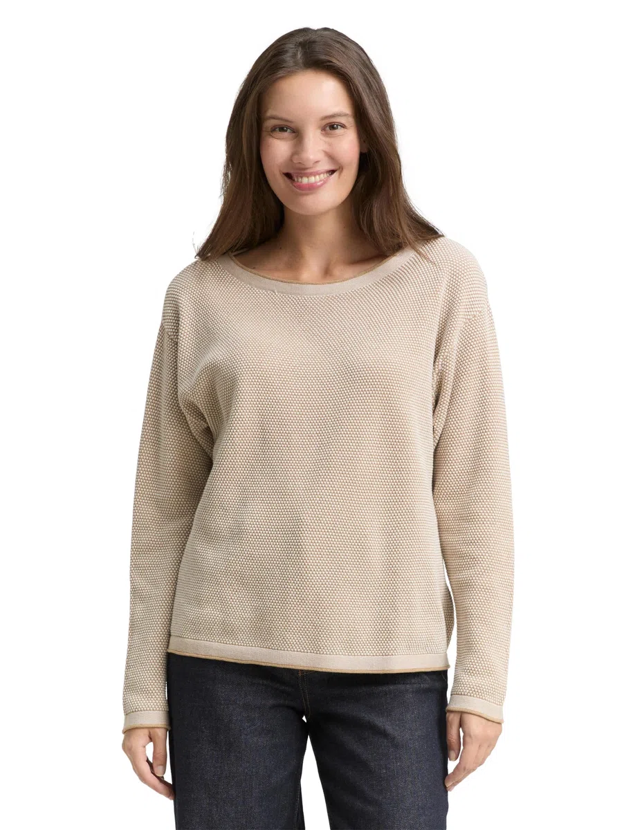 Tom Tailor 1033125 Maglione Lavorato a Maglia con Struttura Donna (Pacco da 1)