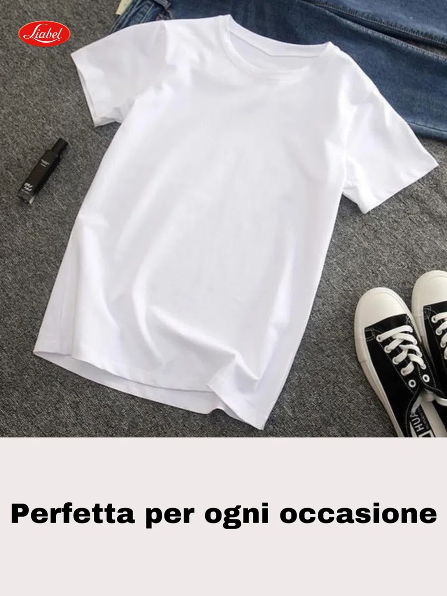 Liabel 3 Pz Maglietta Uomo Intima Cotone 100% ComfortFit | Morbidezza e Traspirabilità | T Shirt Uomo Ideale per Tutte Le attività