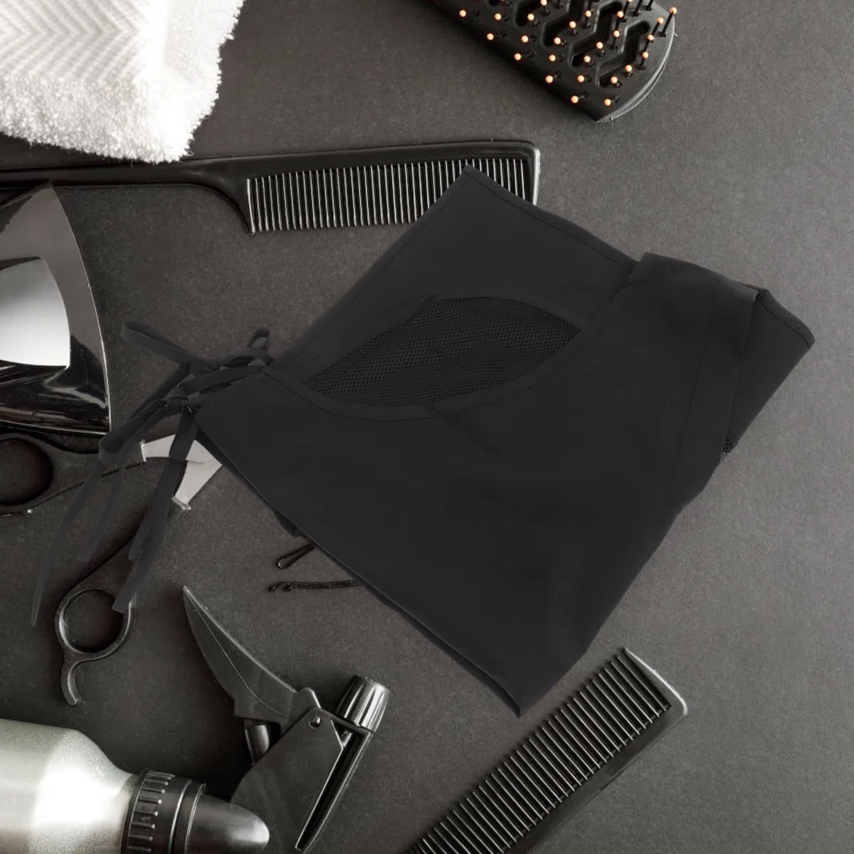 PRETYZOOM Grembiule Scollo a V Senza Maniche Con Rete Traspirante Tasche Frontali Leggero Grembiule Da Parrucchiere Professionale Abbigliamento Da Lavoro Uomo 31.50X25.59 Pollici