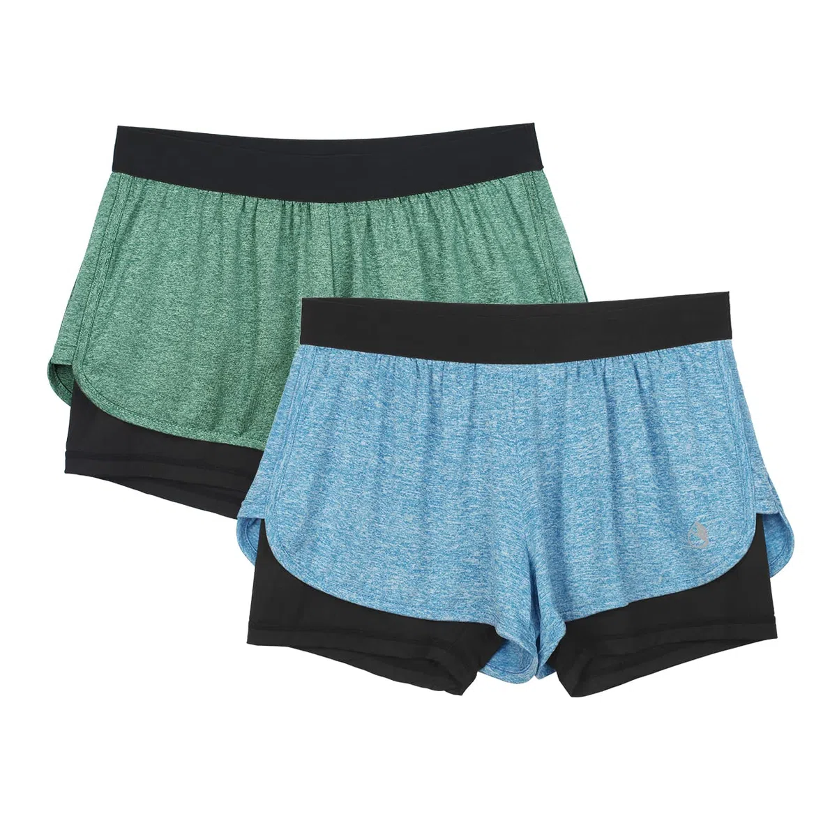 icyzone Pantaloncini Donna Sportivi,2 in 1 Shorts Donna Sportivi Elastici e ad Asciugatura Rapida per Corsa,Fitness,Yoga(Pacco da 2)