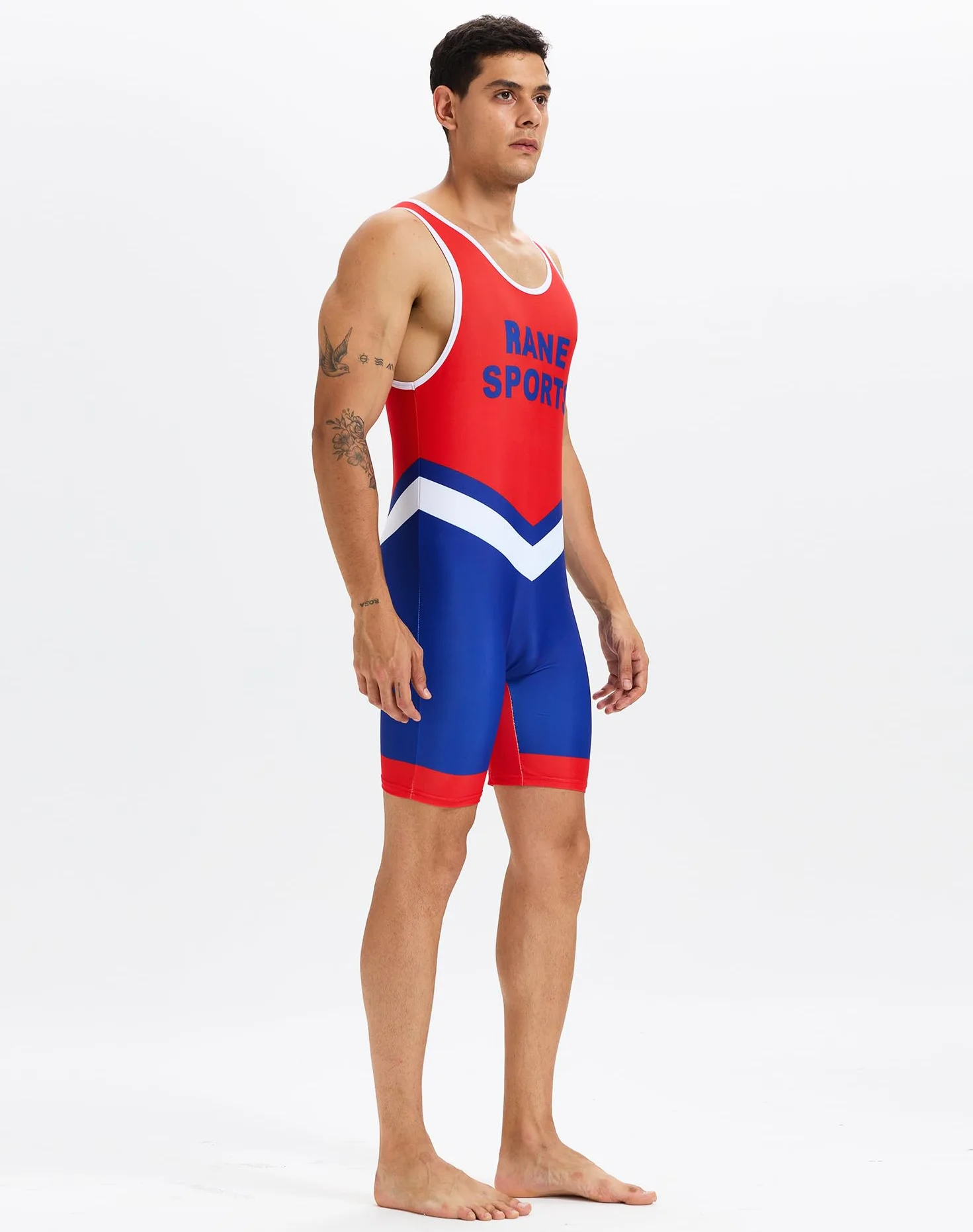 Tuta da Wrestling da Uomo Slim Fit Abbigliamento Sportivo Tuta Intera Senza Maniche da Palestra per Sollevamento Pesi