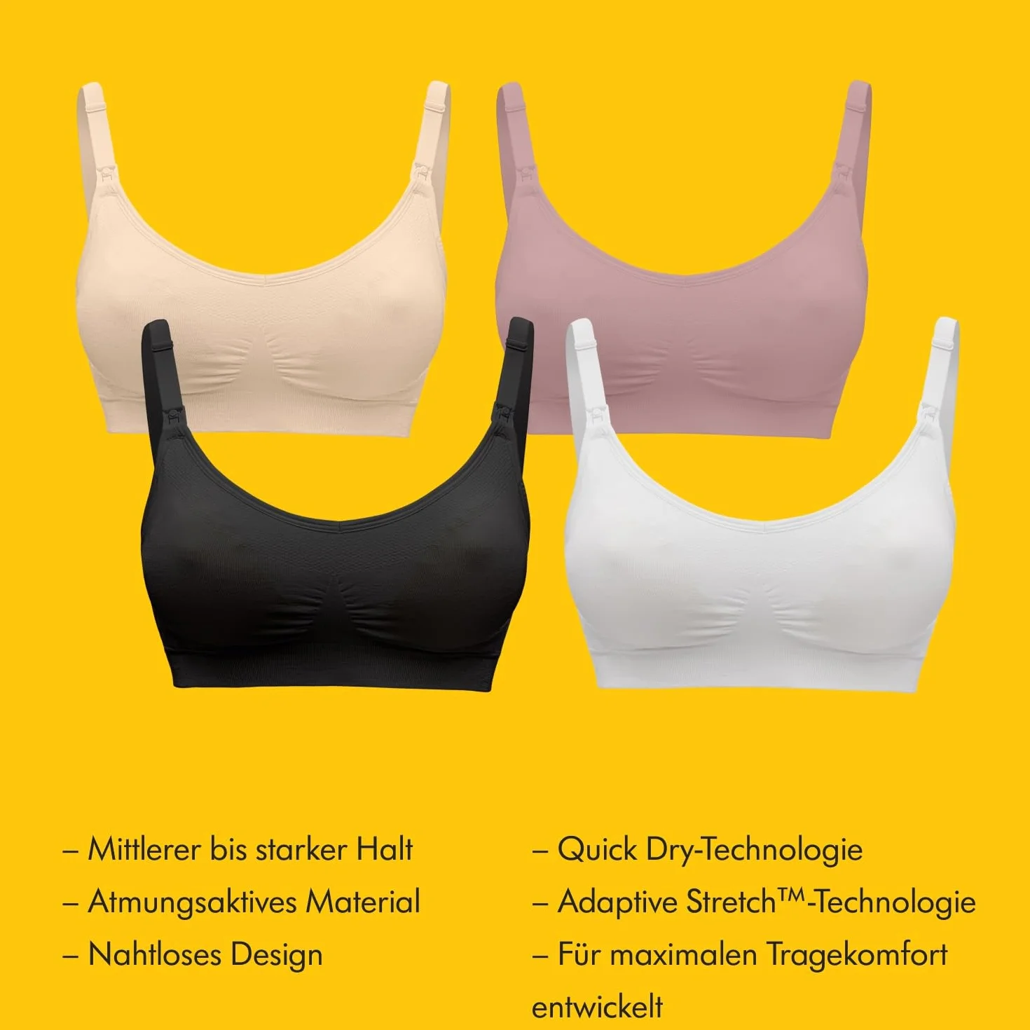 Medela Reggiseno Keep Cool Ultra per Gravidanza e Allattamento, Senza Cuciture con 6 Zone Traspiranti, Tessuto Soft Touch e Supporto Extra