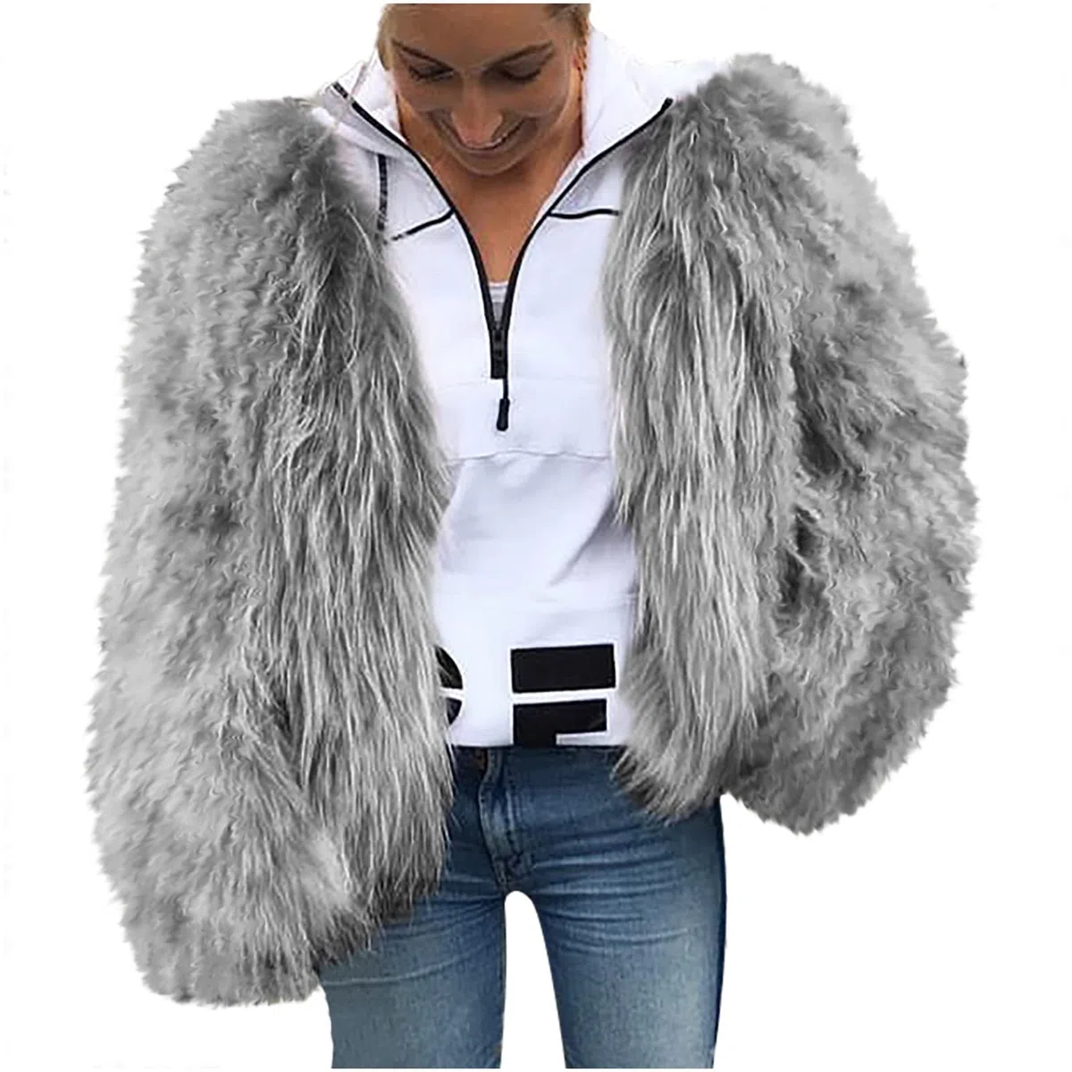 KHIRVWL Cappotto Pelliccia Invernale Donna Cappotto Pelliccia Sintetica Caldo Invernale a Maniche Lunghe Cappotto Pelliccia Sintetica Con Cappuccio Cappotto Pelliccia Sintetica Parker