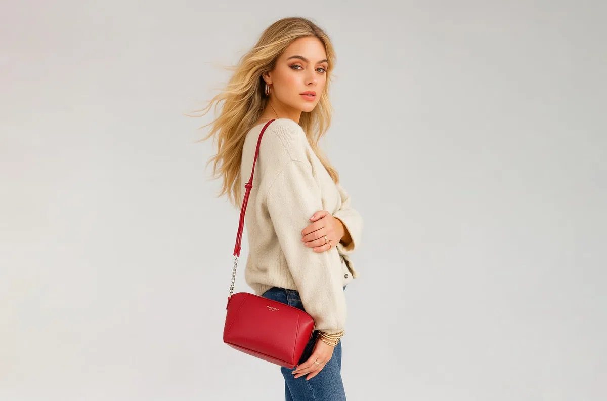 David Jones - Borsa Tracolla Piccola Donna - Borsa a Spalla Catena - Crossbody Messenger Bag PU Pelle - Borsetta Mano Borsello Sera Noche Clutch Pochette Elegante Moda Città Lavoro