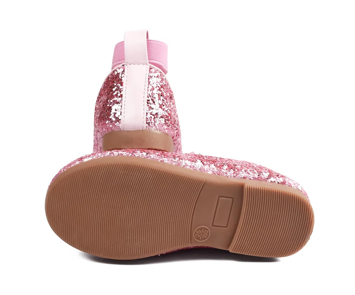Scarpe Principessa per Ragazza Bambina Bimba, Scarpe Ballerine con Paillettes Eleganti per Cerimonia Festa