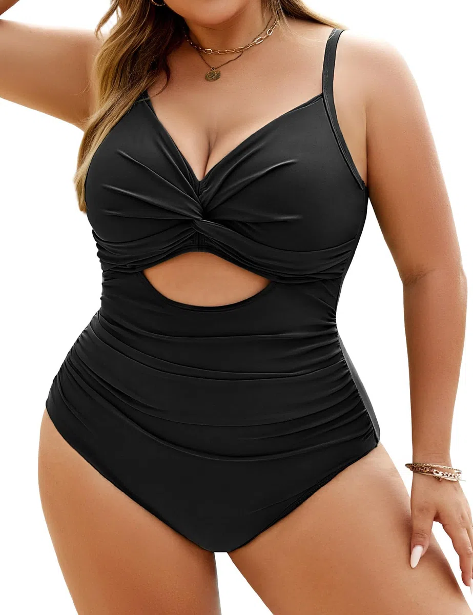 Vancavoo Costume Intero Donna Taglie Forti Costumi da Bagno Curvy Contenitivo Costumi da Mare Interi Scollo a V Beachwear 1 Pezzi Swimsuit Spiaggia Estate