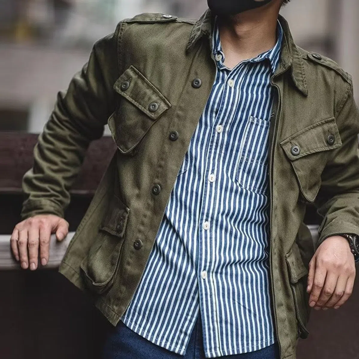 Giacca cargo, giacca militare, abbigliamento da uomo, giacche da esterno per uomo, camicia con bottoni, stile verde, bomber in cotone, corto, strato casual, moda autunnale alla moda