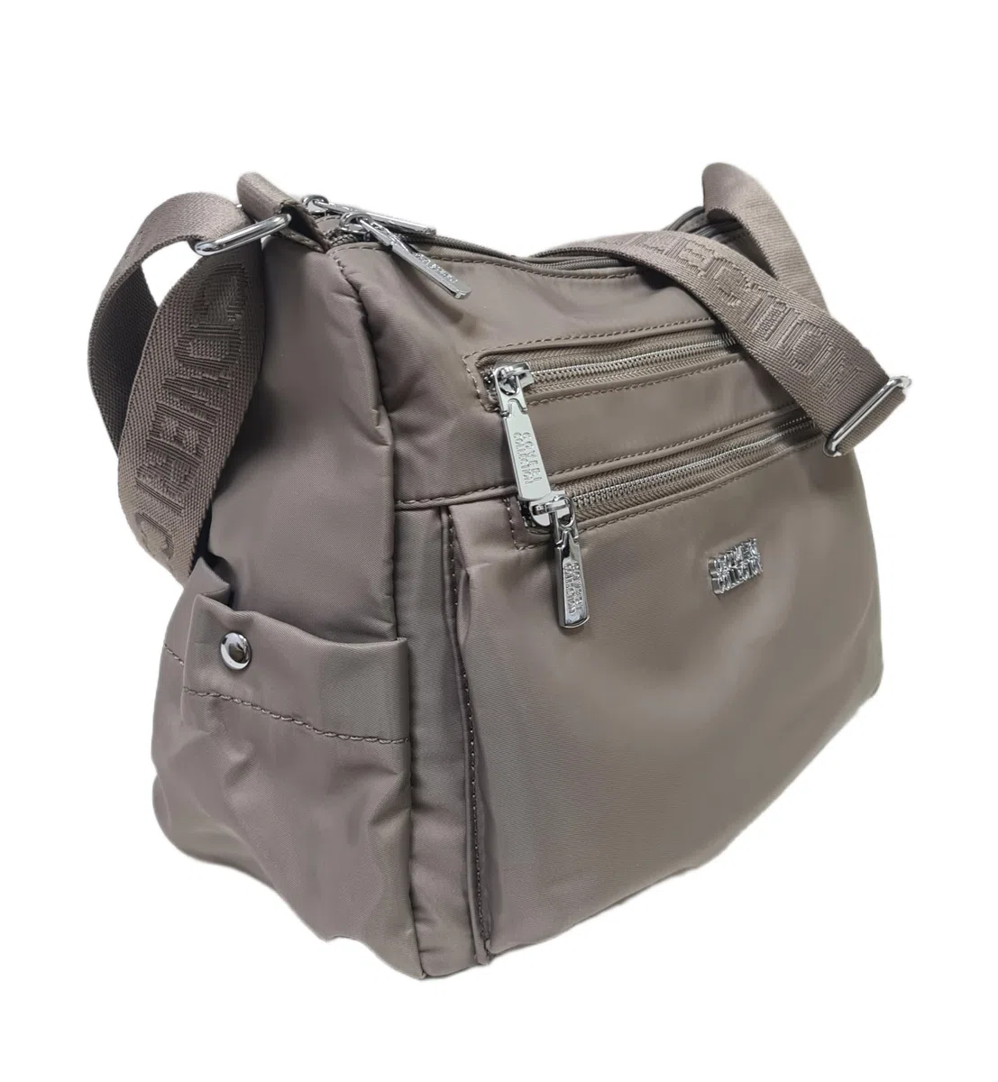 COVERI COLLECTION Borsa a Tracolla in Nylon Impermeabile, Multitasche, Dimensioni 28x23x12 cm, con Cerniere Metalliche, Tracolla Personalizzata Design Casual Art. 5056-20