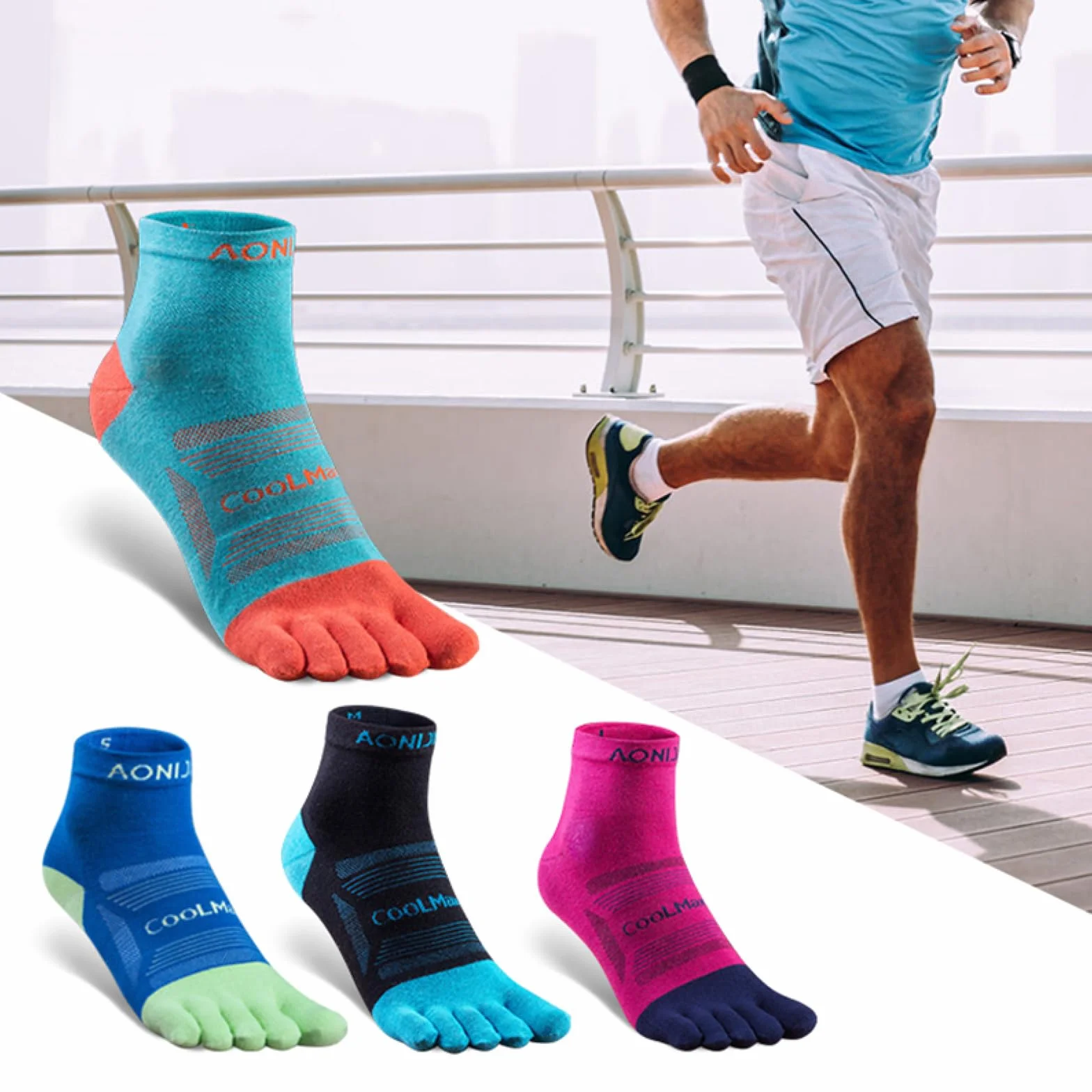 TRIWONDER 3 Paio Calzini da Corsa Anti-Vesciche Calze a 5 Dita Calzini Sportivi da Corsa Esercizi Running per Uomo Donna
