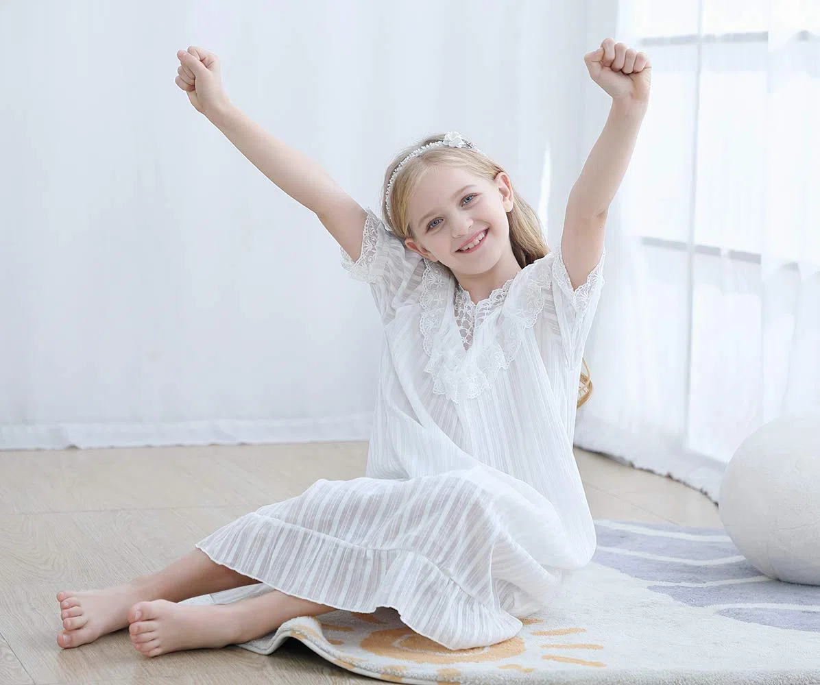 Camicia da notte vittoriana per bambine, vestito da notte da principessa, per bambine dai 3 ai 12 anni