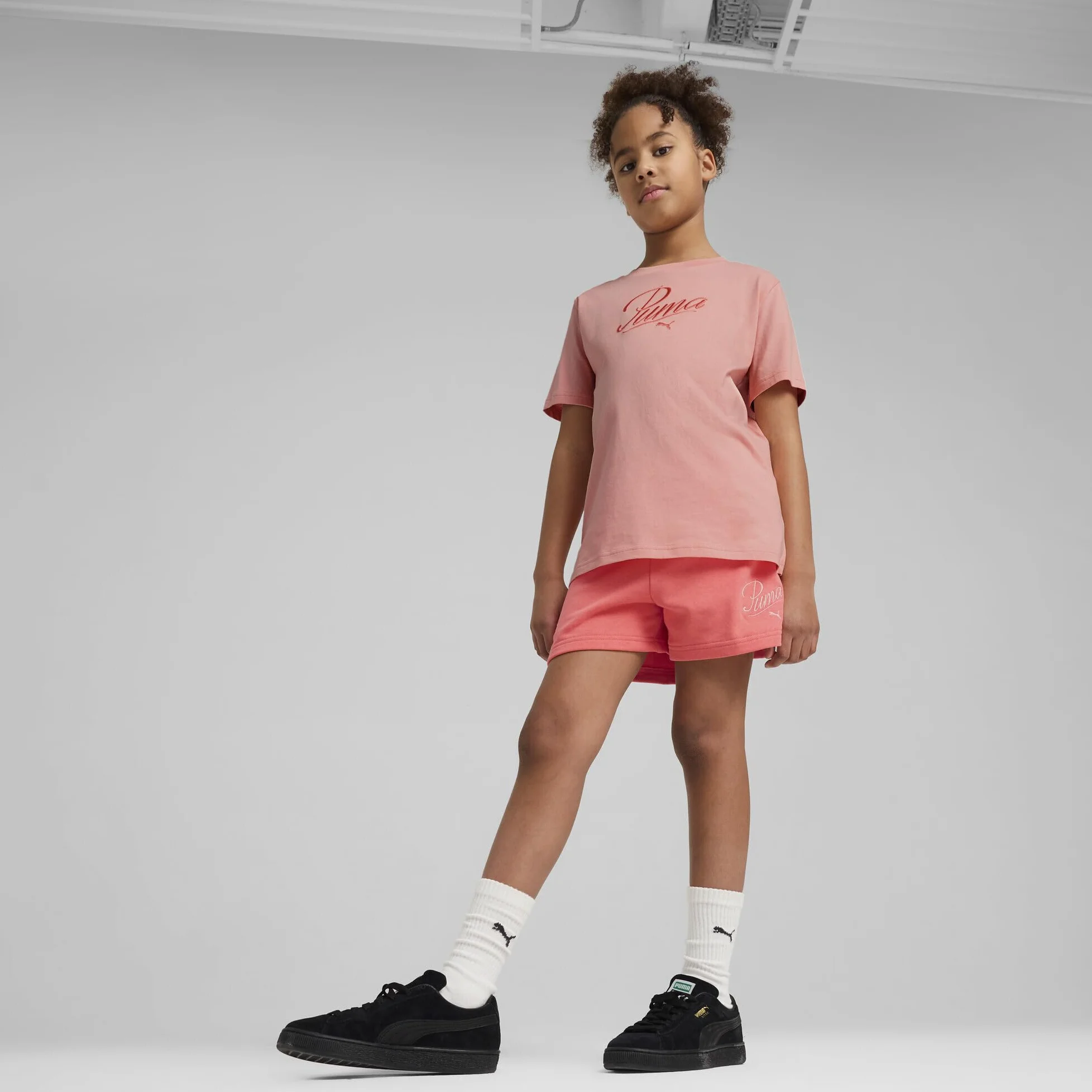 PUMA - Ess Script Shorts G, Pantaloncini Lavorati a Maglia Bambine e Ragazze