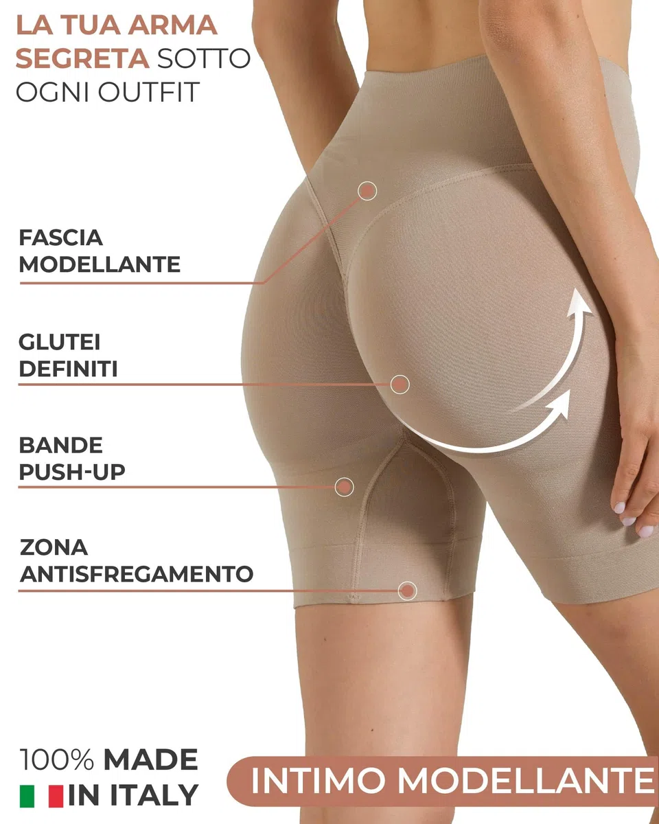 Risalti Guaina Contenitiva Donna Push Up Glutei - Pantaloncini Contenitivi Donna, Intimo Modellante, Ciclista e Short in Microfibra Senza Cuciture, Guaina Pancia Piatta