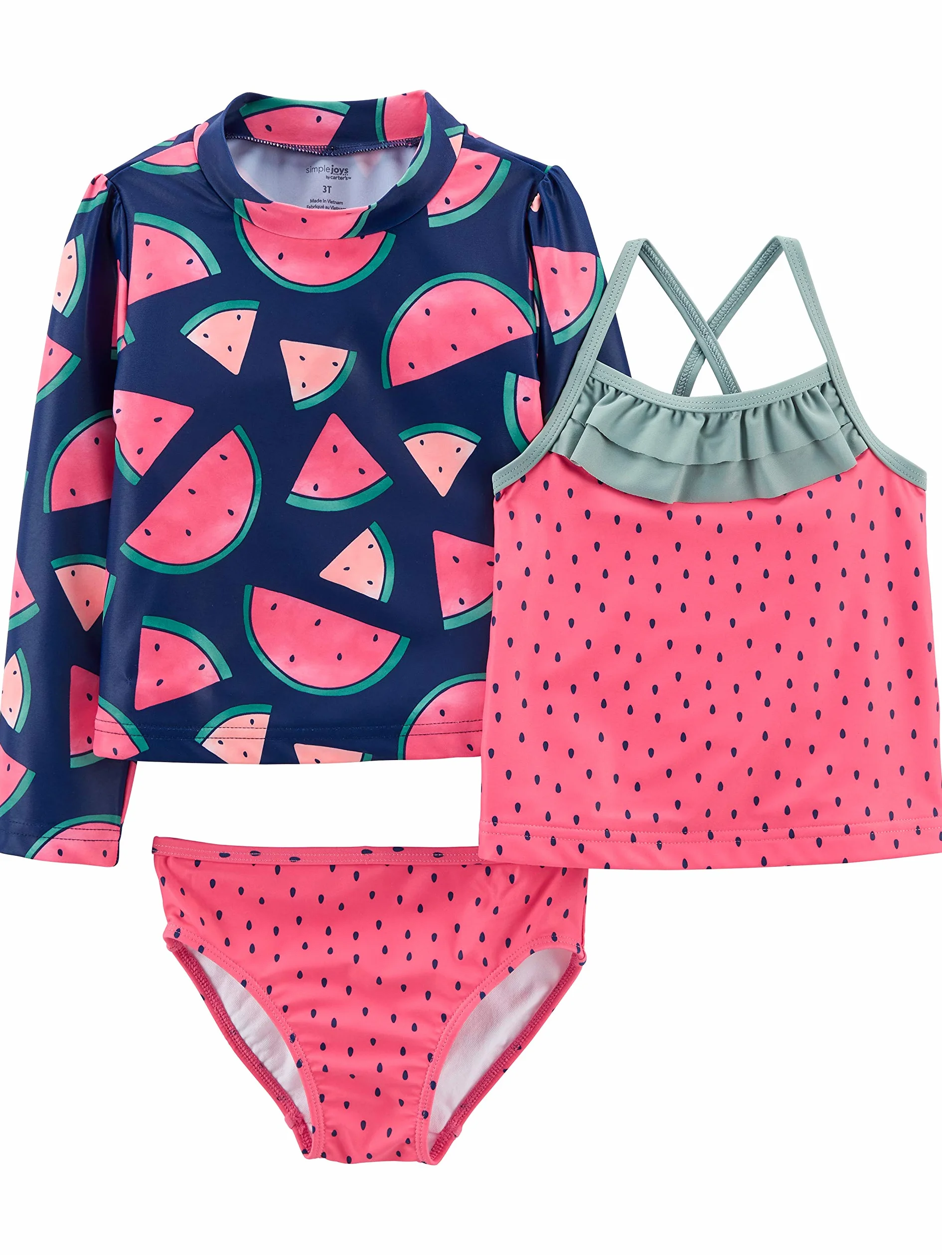 Simple Joys by Carter's 3-piece Assorted Rashguard Sets Set di rash guard Bambine e ragazze