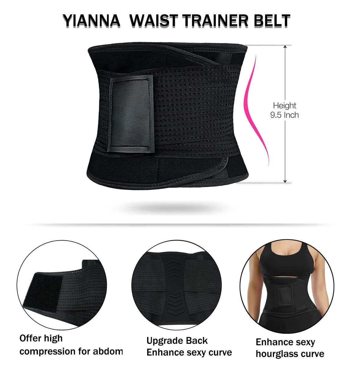 YIANNA Donna Fascia Addominale Dimagrante Corsetto Regolabile Snellente Cintura Pancia Piatta Sport Waist Trainer