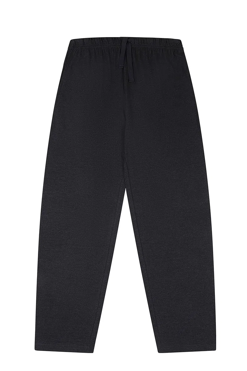 ThePyjamaFactory Pantaloni da pigiama per bambini, confezione da 2 pezzi, in cotone, colore blu e grigio