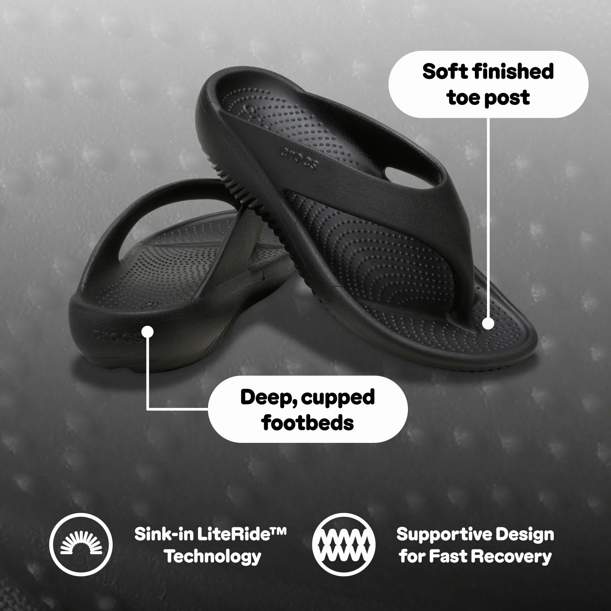Crocs - Ciabatte infradito unisex per adulti, infradito Recovery