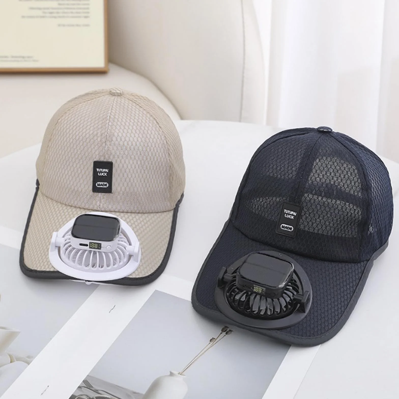 Cappello da baseball con ventilatore solare, cappello da baseball con ventilatore estivo, protezione UV, cappello da sole a energia solare/USB