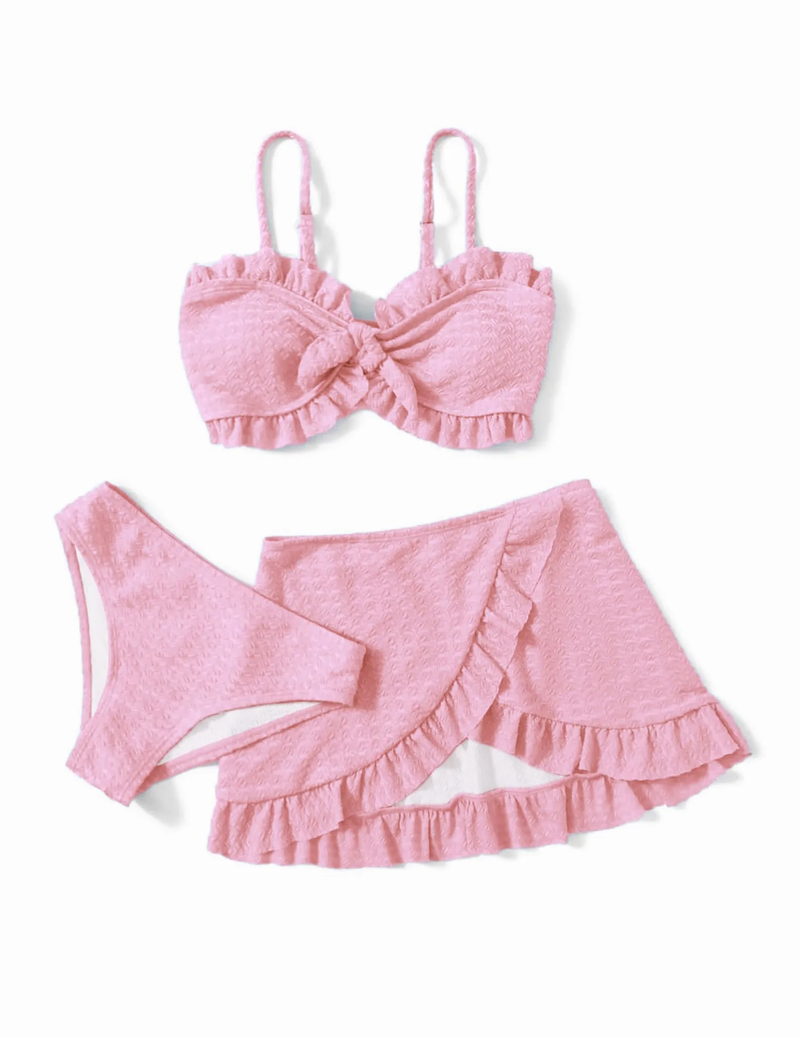 Arshiner Ragazze Costumi da Bagno 3 Pezzi Bikini Tuta Camisole Top con Coprire i Gonna Corta da Spiaggia Bambini Nuoto Costume Surf Costumi da Bagno 5-14 Anni