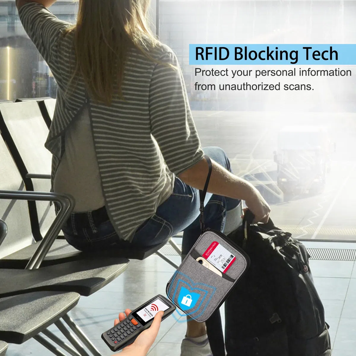 FINTIE Portafoglio Passaporto di Famiglia per 6 Persone, Grande Capacità Porta Passaporto Borsa da Viaggio con Protezione RFID per Donna Uomo,