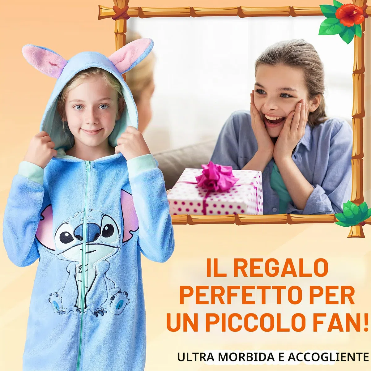 Disney Pigiama Intero Pile Bambina - Pigiama Stitch Angel Minnie Malefica 2-15 Anni - Gadget Stitch Idea Regalo Bambine