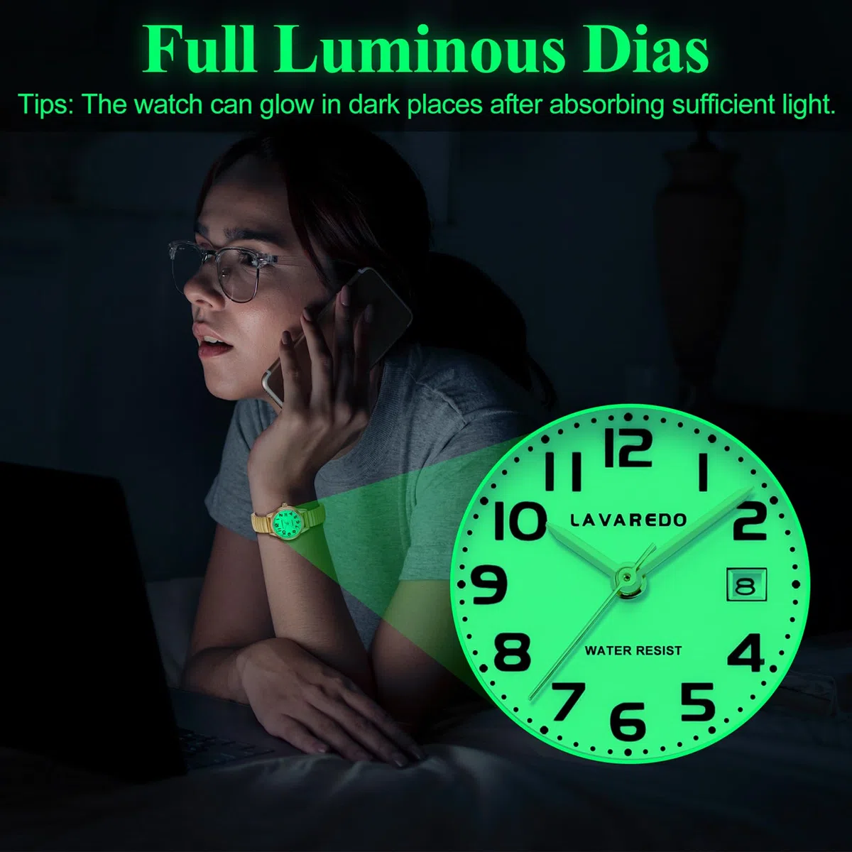 Timever Orologio da Donna Elegante al Quarzo Analogico - Cinturino in Acciaio Inossidabile - Quadrante con Numeri Grandi Luminosi e Data-Regalo Perfetto per Moglie e Fidanzata