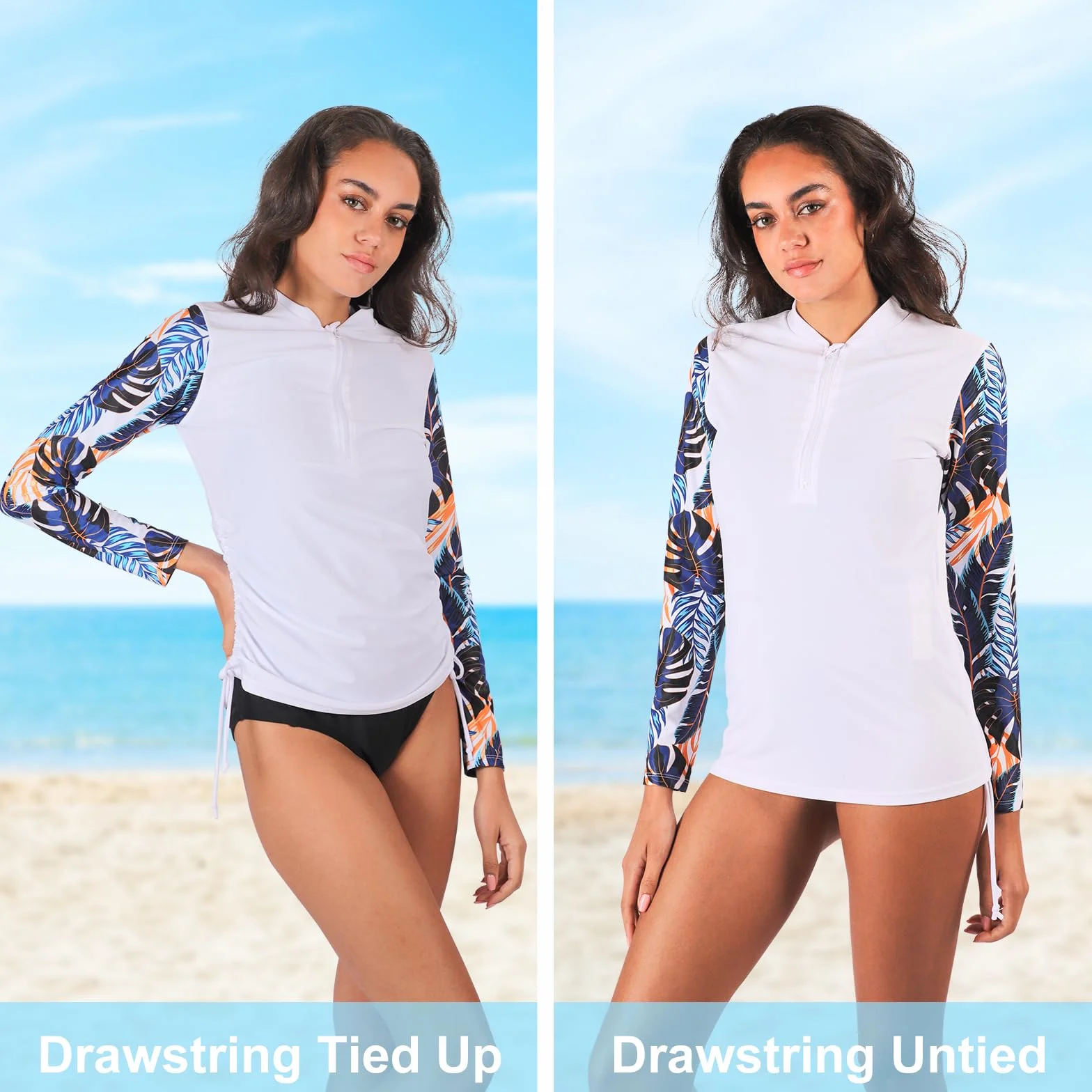 MASOCIO Maglia Anti UV da Donna Maniche Lunghe Rashguard Maglia Surf Mare UPF 50+ Asciugatura Rapida S-XXL