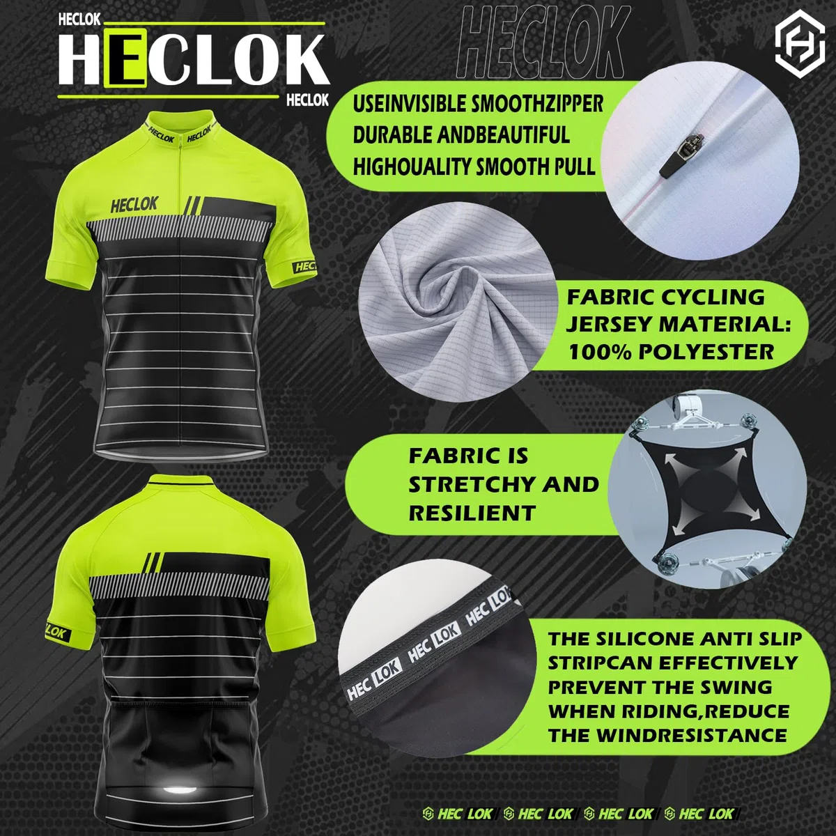 Completo Ciclismo Uomo - Maglia Manica Corta + Pantaloncini con Fondello - Abbigliamento Bici Strada e MTB - Tessuto Traspirante e Anti-Sudore - 4 Pezzi per Estate