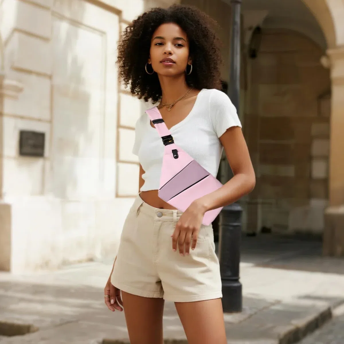 Marsupio Antifurto Multifunzione, Borsa a Tracolla con Tasche Multiple, Marsupio Donna Resistente all'Acqua, Borsello Uomo Tracolla Sicuro per Viaggi
