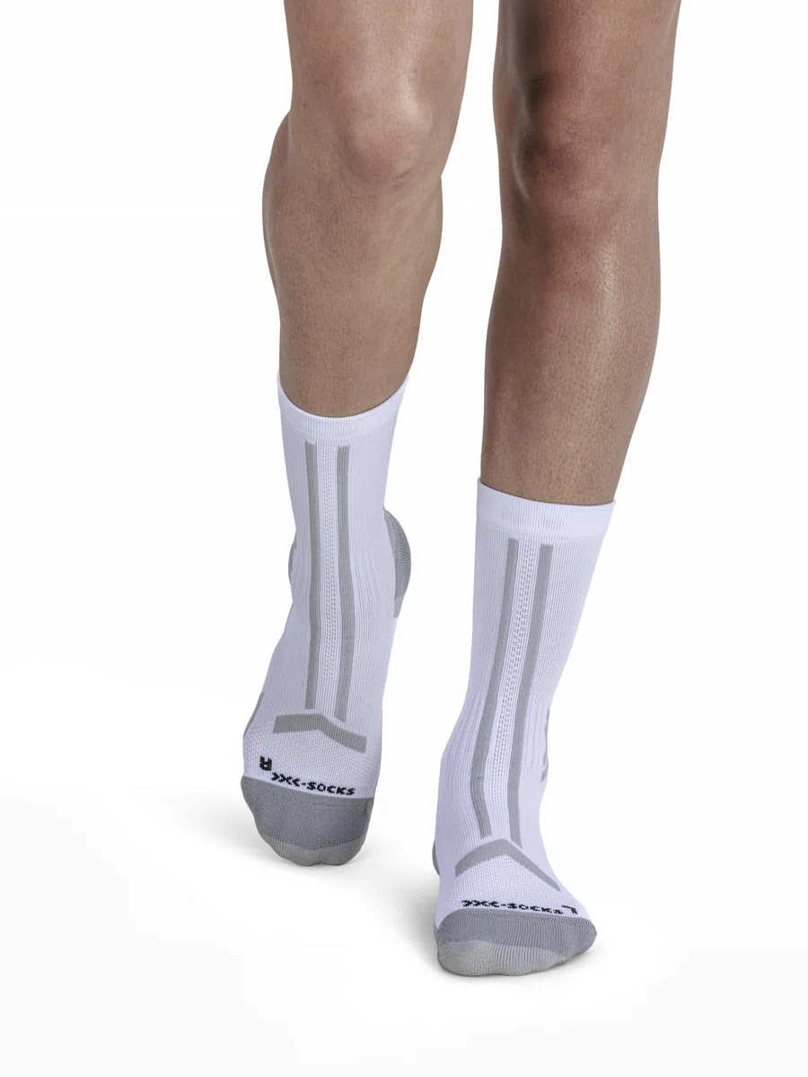 X-Socks Trailrun Discover Crew Calzini - Traspirante & Protettivi per Trail Running - Protezione Tendine d'Achille & Ristoro, Canale di Aerazione - Blu/Nero, 45 - Nero/Charcoal, 35-38
