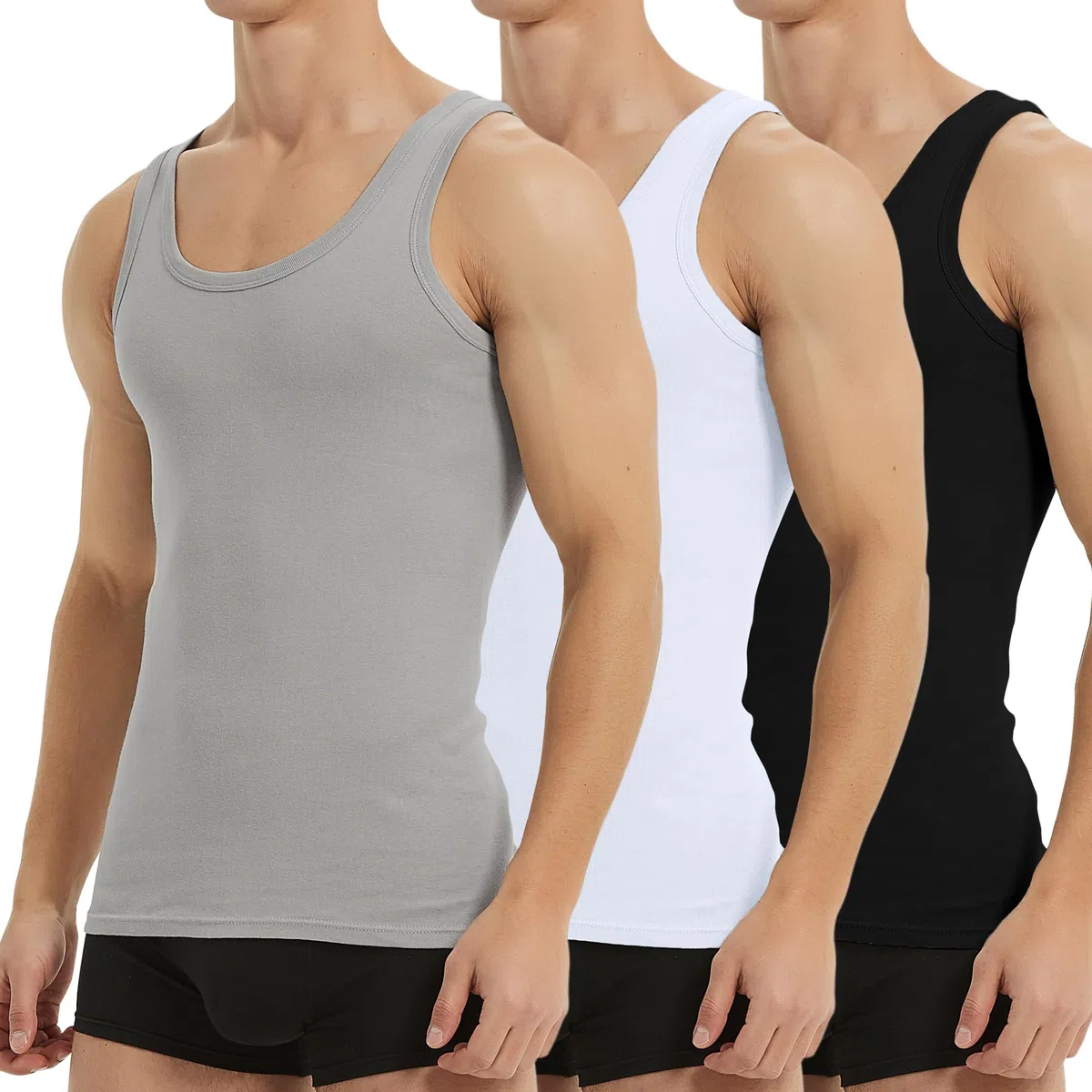 Falechay Canottiera Uomo Pacco da 5 100% Cotone Elasticizzato Fitness Canottiera Sportiva