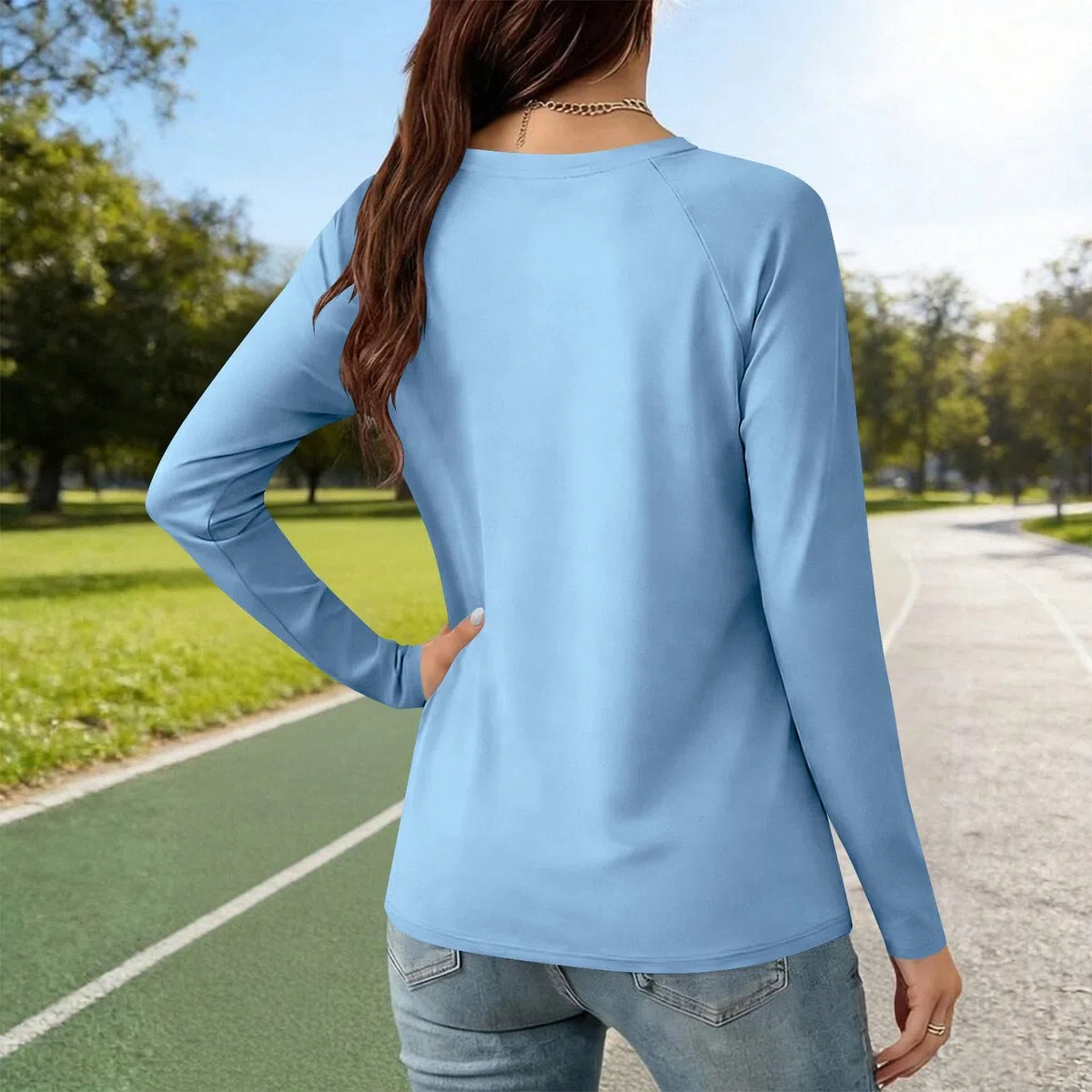Rash Guard Donna Maniche Lunghe Maglietta Anti UV Protezione Solare UPF 50+ Corsa Maglietta Leggera e Traspirante Felpa Funzionale ad Asciugatura Rapida Surf Pullover per Allenamento E Yoga