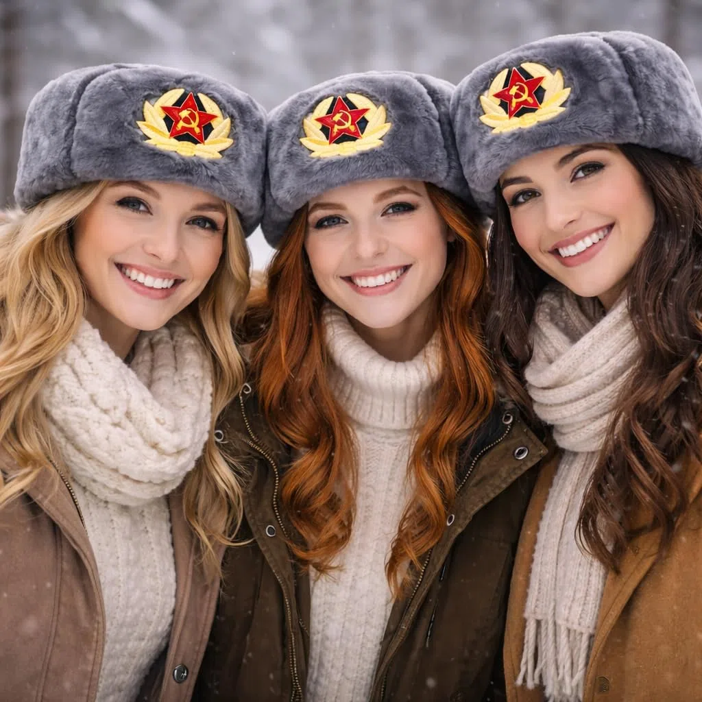 Cappello da cacciatore russo da uomo invernale caldo cappello con distintivo sovietico unisex in pelliccia sintetica Ushanka cappello invernale stile sovietico unisex