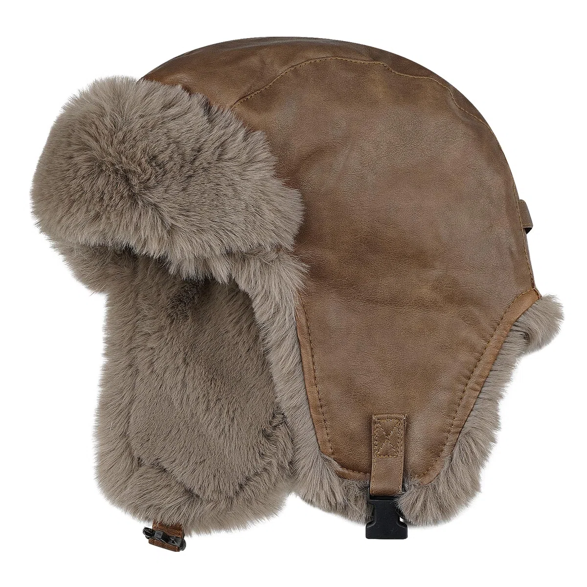 CLAPE Cappello Aviatore Uomo Donna Colbacco in Finta Pelle Cappello Caldo Invernale con Paraorecchie Impermeabile Cappello Ushanka