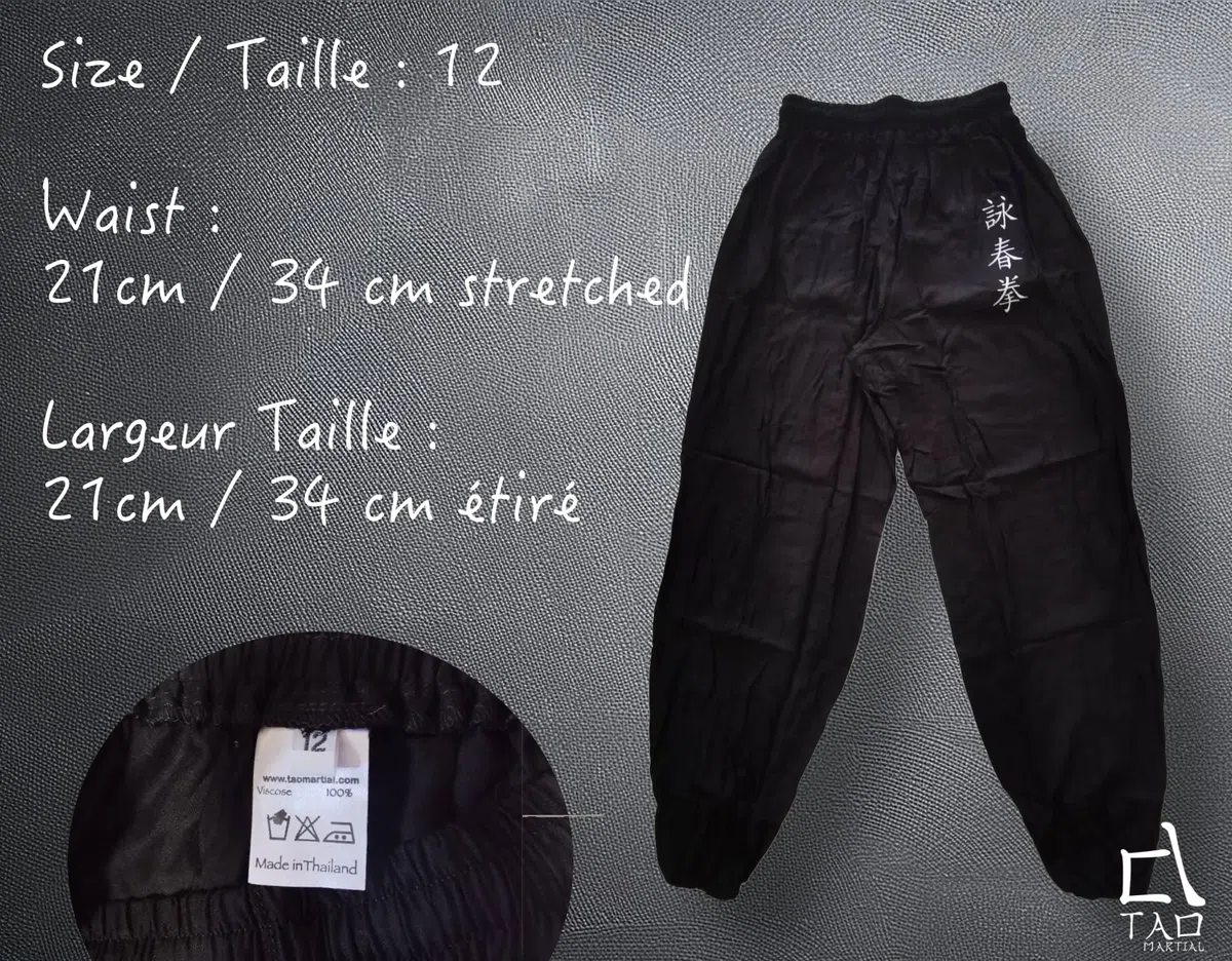Pantaloni Kung Fu da bambino stile Tai Chi e Wing Chun Kimono leggeri e larghi, Blu Kung Fu, 12 anni