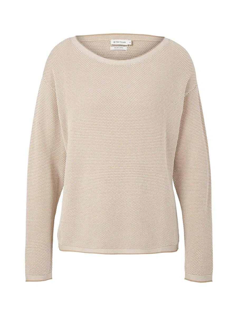 Tom Tailor 1033125 Maglione Lavorato a Maglia con Struttura Donna (Pacco da 1)