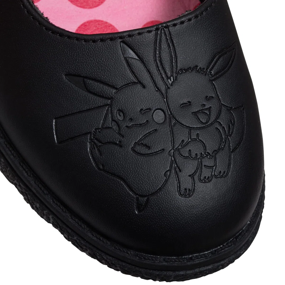 Pokémon Scarpe da Scuola Ragazze per Bambini Pikachu Eevee Scarpe Mocassini Nere con Suola Resistente e Facili da Allacciare