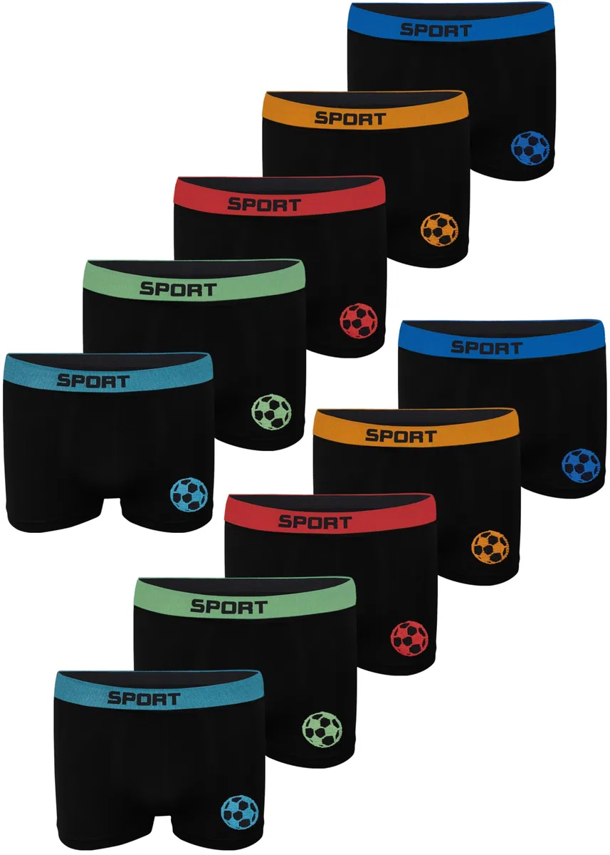 LOREZA ® 10 Boxer per Ragazzi Intimo Microfibra Mutande Senza Cuciture