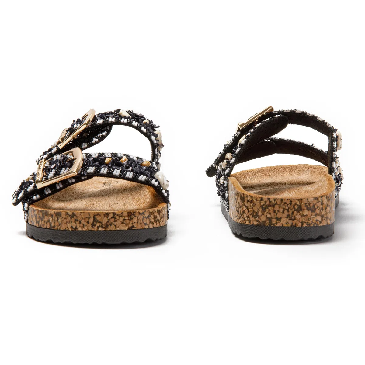 JOMIX Ciabatte Donna Estive Sandali Bassi Comodi Due Fibbie Decorato con Corallo