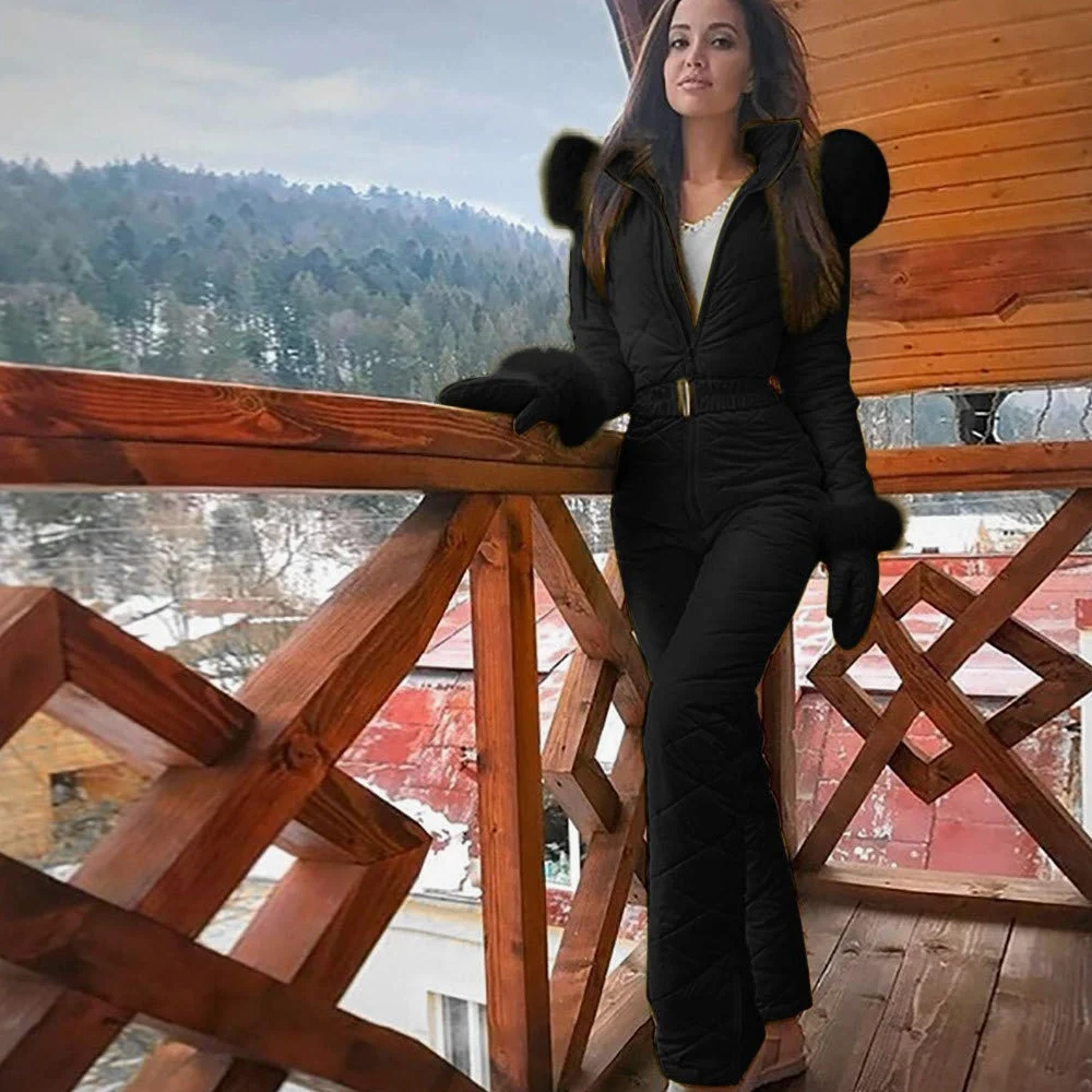 Regalini Natale Tuta Da Neve Da Donna, Tuta Intera Da Sci, Invernale, Calda, Neve, Sci, Per Attività All'aperto, Tuta Lunga Con Cappuccio E Cerniera Tuta Donna Invernale Larga Tuta Da Snowboard Donna