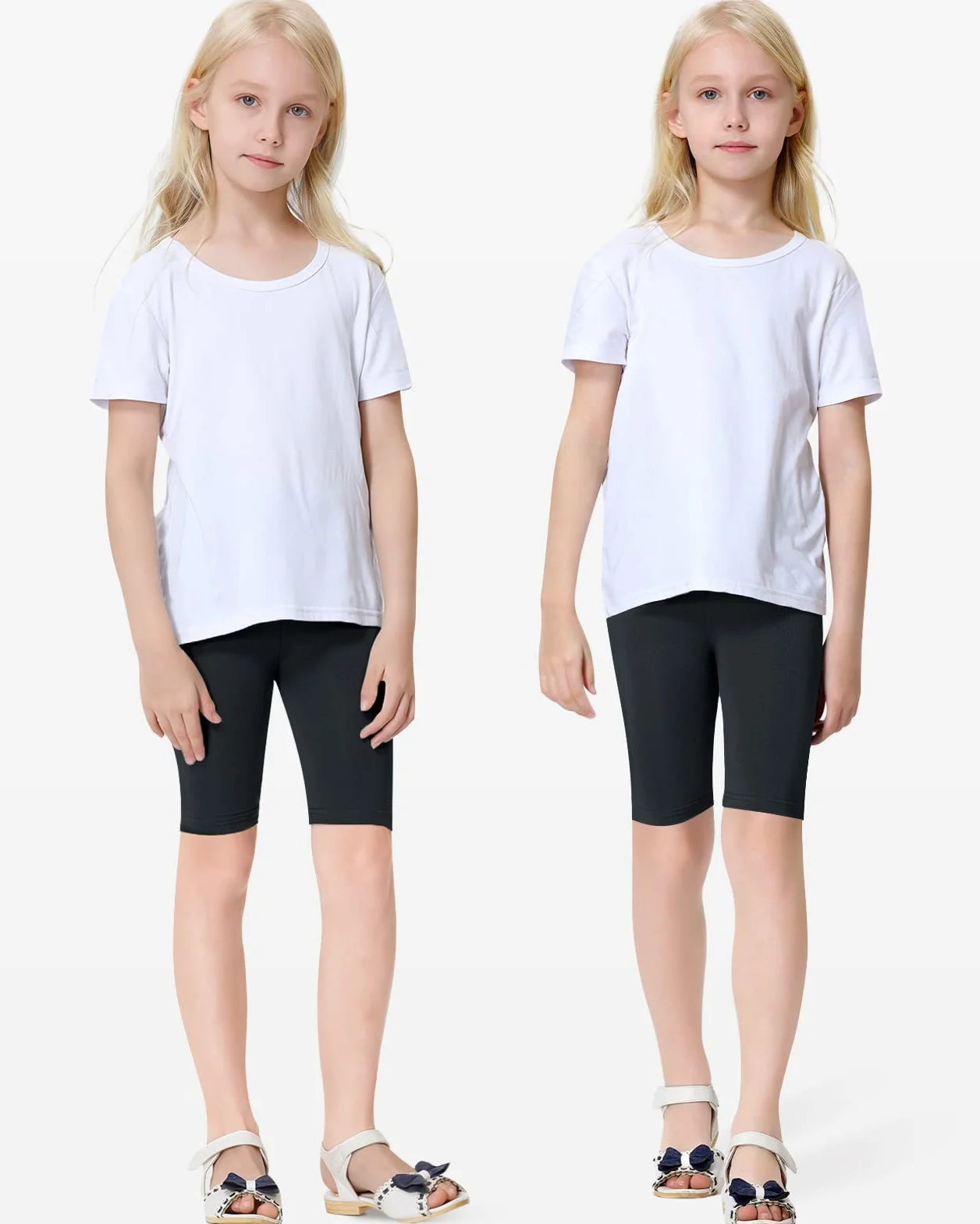 Domee Pantaloncini Leggings Corti Shorts Estivi Bambina Pacco da 4