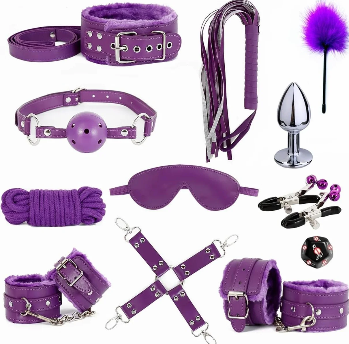 Un Set di 12 Attrezzi Regolabili per Esercizi e Fitness, Pelle, Assistenza Yoga in Pelle, con Accessori Regolabili, Regalo di Coppia - H