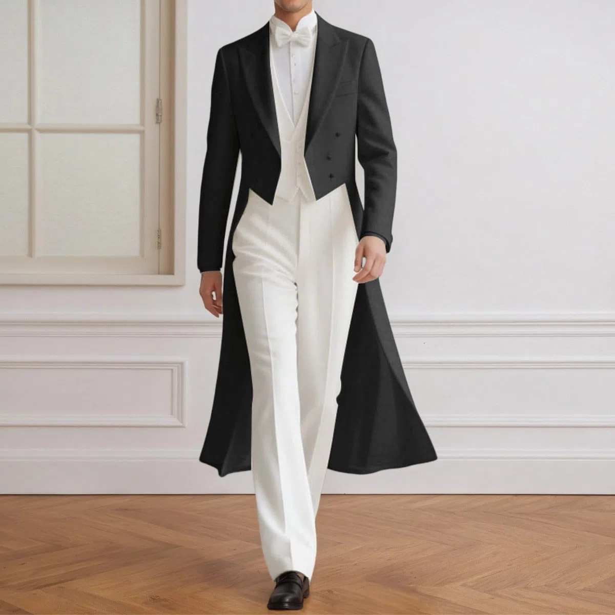 Genérico Blazer per Festa del Principe Smoking Ricamo Costumi da smoking per gli uomini Vestibilità stretta Spettacolo di Magia Formale Costume FRAC di Cos Cappotto Lungo