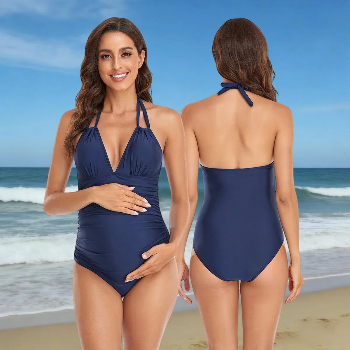 Costume Intero Premaman Tankini Estate Bikini Estivo Allattamento da Bagno Piscina Swimsuit Gravidanza Vestito Nuoto Incinta Taglie Forti Modellante Primaverile
