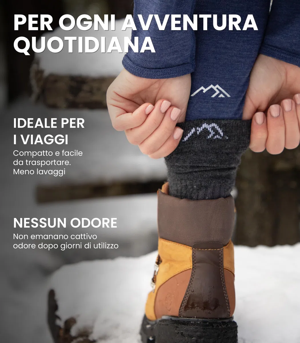 Merino.tech Calze Lana Merino Uomo e Donne - Calzini Termici, Calzini Running, Calze Trekking Lunghezza Media