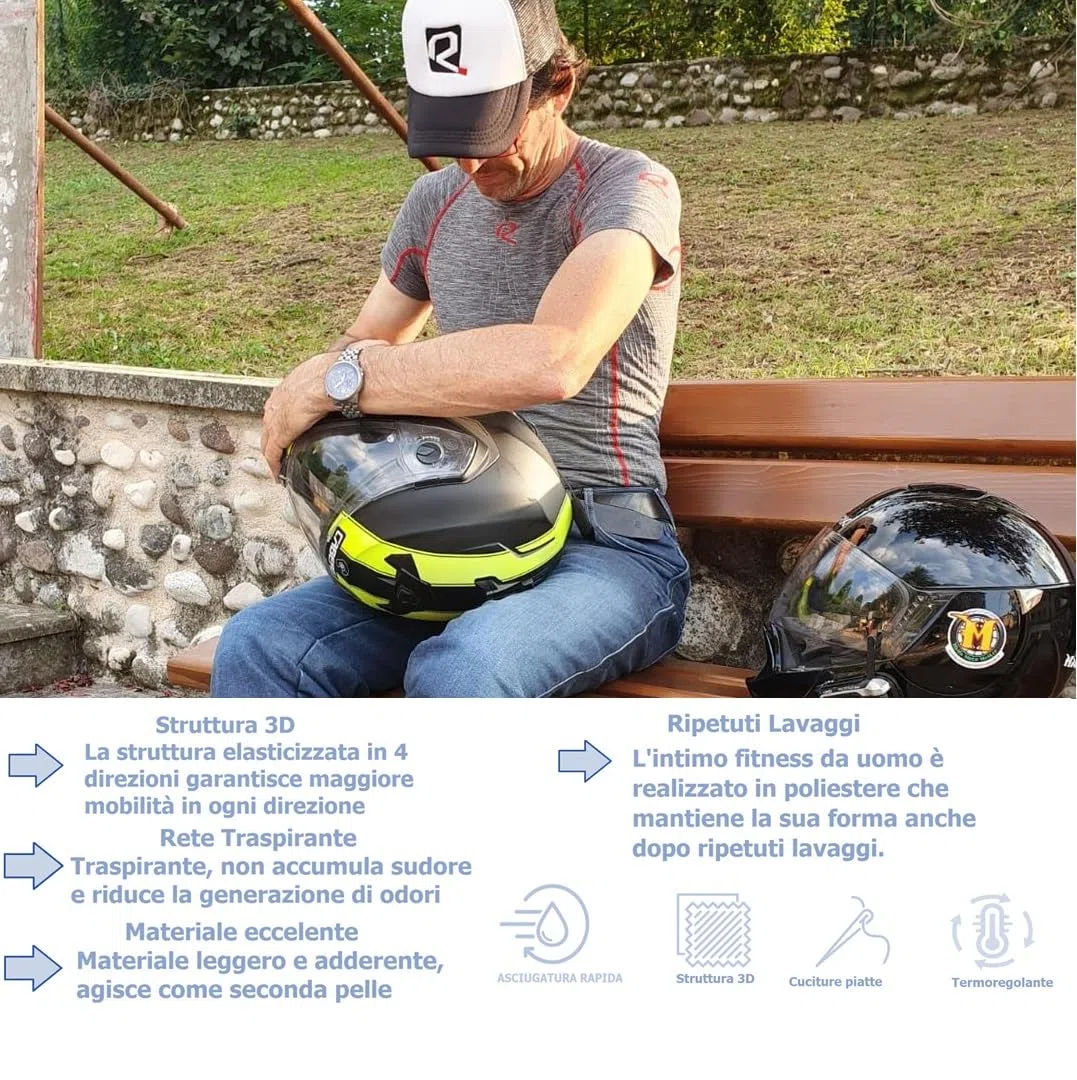 Uomo, LHM0001, Intimo Tecnico Manica Corta 3D, extralight