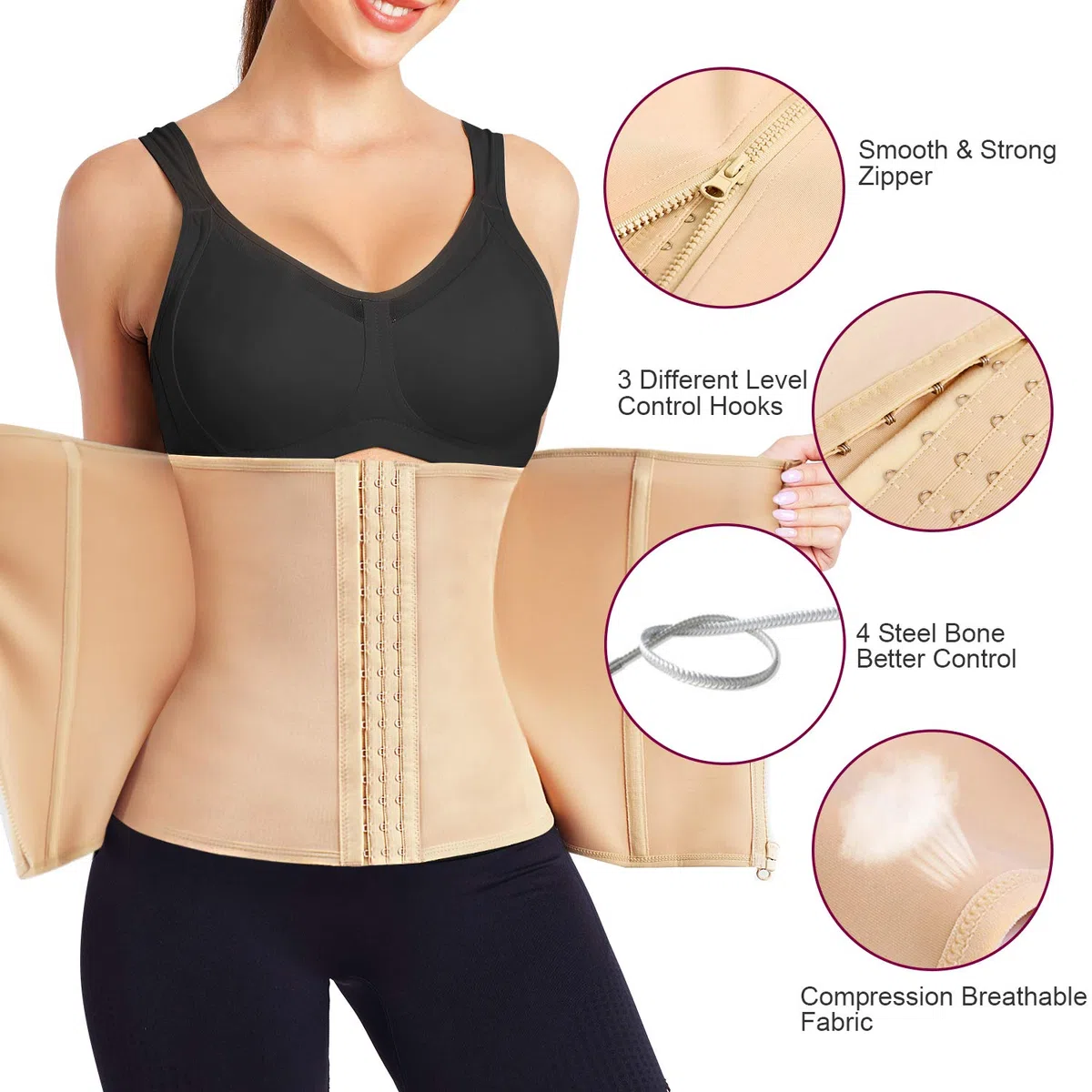 KUMAYES Donna Body Contenitivo Modellante Dimagrante Corsetto Stringivita Vita Intimo Fascia Post Parto Shapewear Snellente