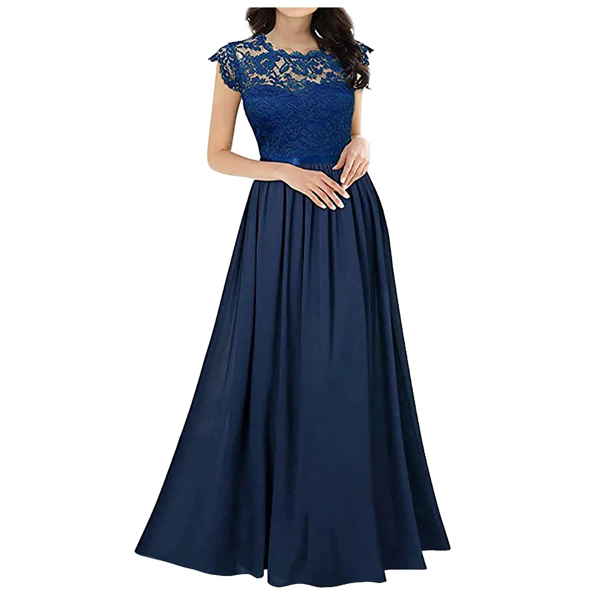 Vestito Donna Elegante Formale Abiti Sposa Plissettato Spalla Abito da Cocktail Classico di Cerimonia Eleganti Banchetto Senza Manica Abito da Sera Abiti da Cerimonia Donna Lunghi Eleganti