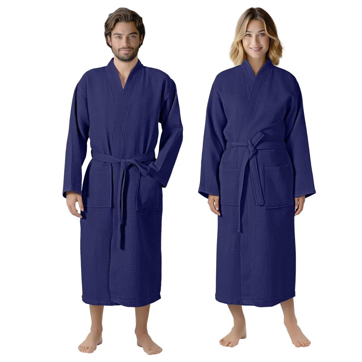 HOMELEVEL Accappatoio Uomo e Donna - Accappatoio Unisex a Nido D'Ape - Morbido in 100% Cotone - Leggero e Salvaspazio da Casa e da Viaggio - Taglie S-6XL