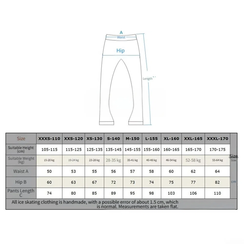 Pantaloni da pattinaggio artistico in morbido nylon per adulti, foderati in pile delicato sulla pelle, con finitura idrorepellente per allenamento flessibile e pratica quotidiana sul ghiaccio