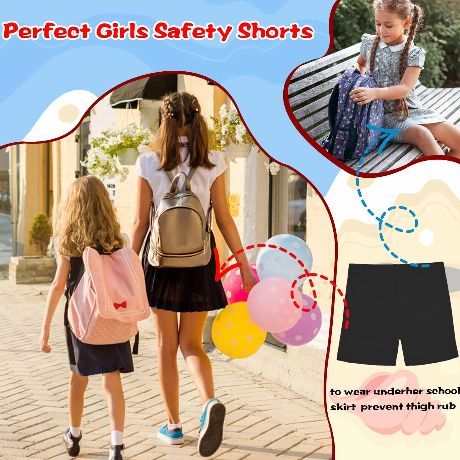 Leggings corti da scuola per ragazze, pantaloncini da danza traspiranti e comodi, confezione da 10 (2-10 anni)